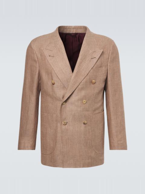 RUBINACCI Herringbone linen and wool blazer