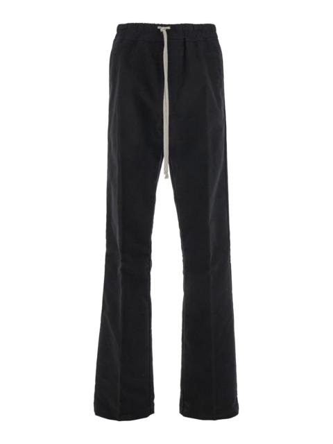 Rick Owens Rick Owens Men 'Dietrich' Black Pants With Elastic Waist And Wide Leg In Cotton Man
