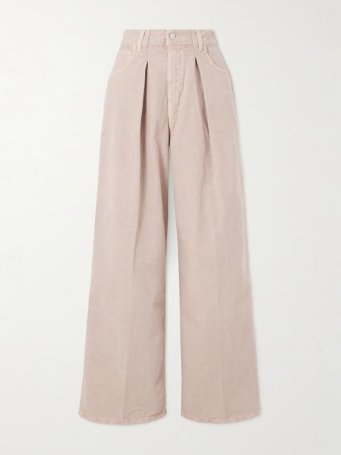 HAIKURE Candy Pleated Mid-rise Wide-leg Jeans
