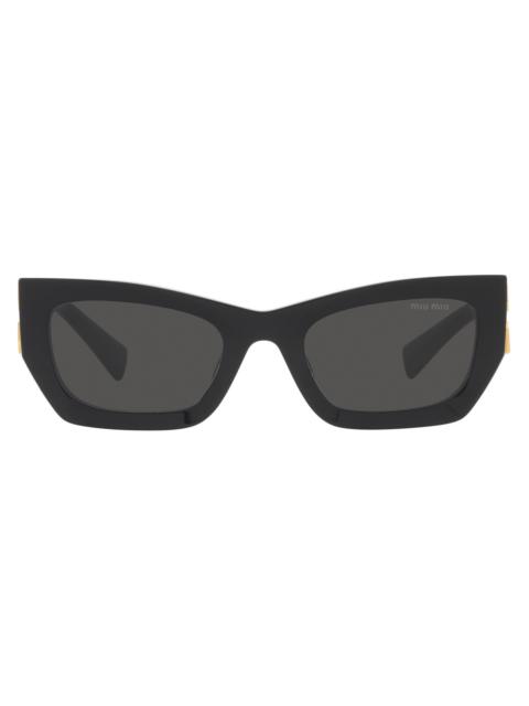 Miu Miu Miu Miu Dark Gray Rectangular Ladies Sunglasses MU 09WS 1AB5S0 53