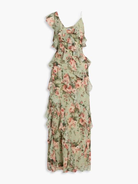 Other Designers Ruffled floral-print georgette maxi dress