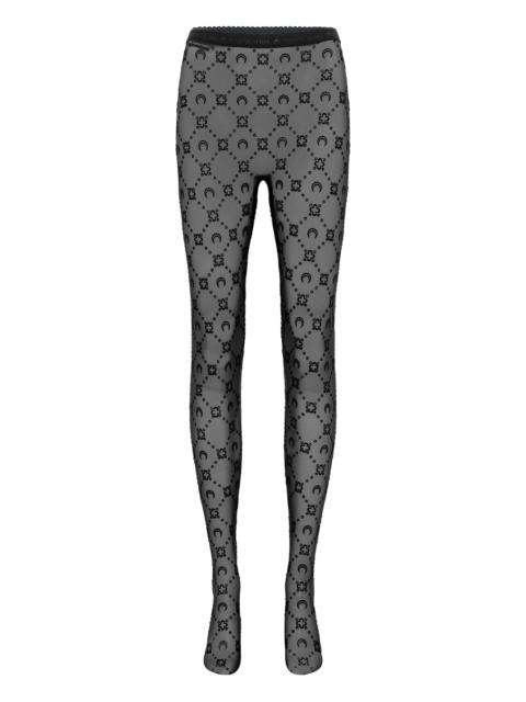 Marine Serre Marine Serre Moon-embroidered Mesh Tights