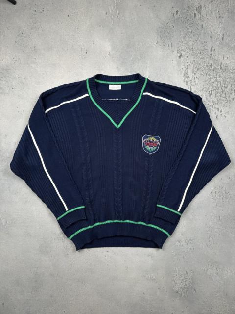 adidas Vintage Adidas Exclusive Club Cable Knit Sweater Germany 80s
