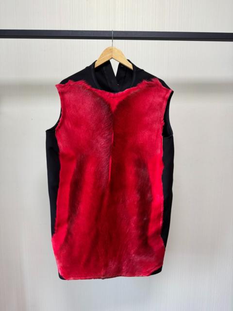 Rick Owens Rick Owens red horsehair panel tank top