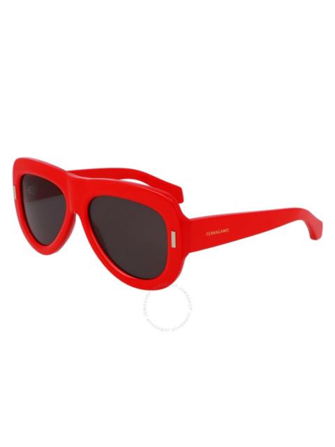 FERRAGAMO Ferragamo Grey Oval Ladies Sunglasses SF2029SE 600 57