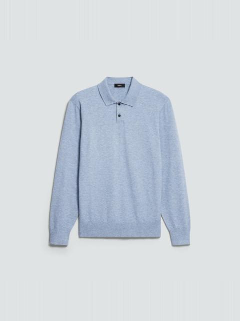 Theory Goris Long-Sleeve Polo Shirt in Light Bilen