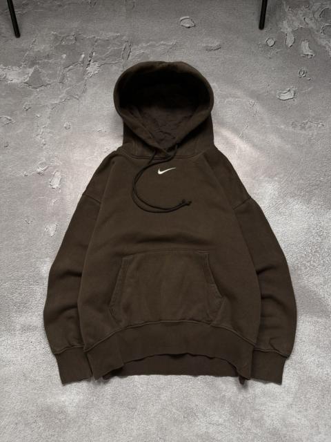 Nike Rare Vintage Style Nike Centre Logo Brown Hoodie Size M
