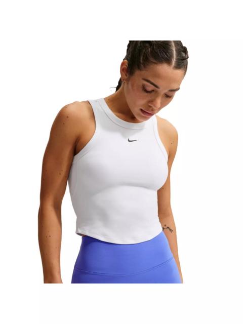 Nike Women's One Fitted Dri-FIT Cropped Tank Top -White