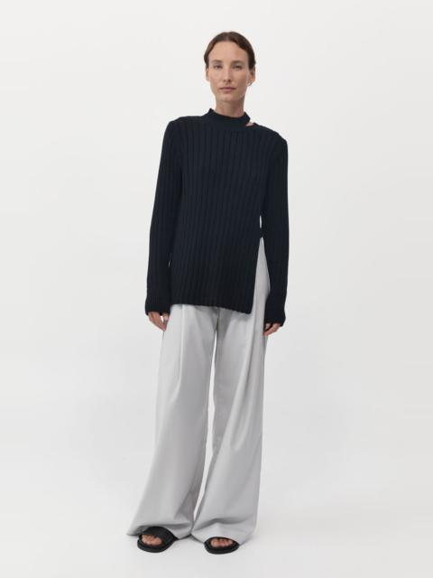 ST. AGNI Deconstructed Rib Knit Jumper - Black