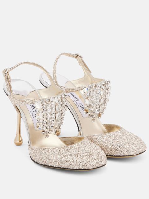 JIMMY CHOO Verity 95 glitter pumps