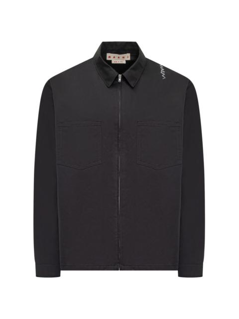 embroidered-logo shirt