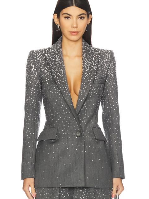 ALEX PERRY Crystal Embellished Fitted Blazer