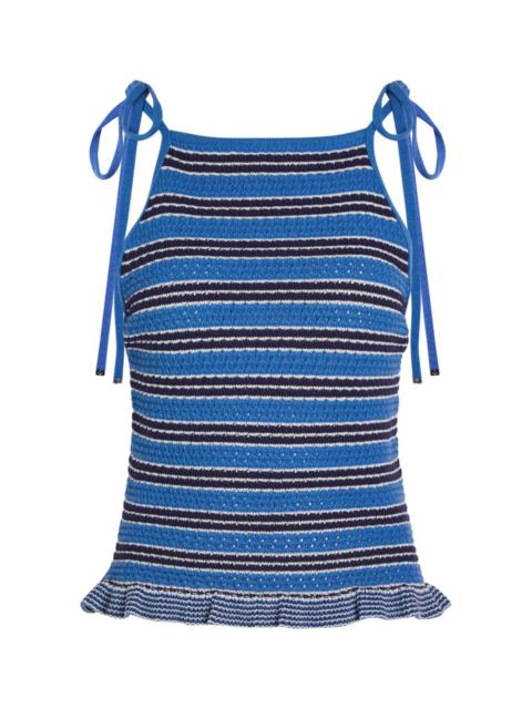 ganni striped halter dress GANNI Striped Halterneck Midi Dress | Pink