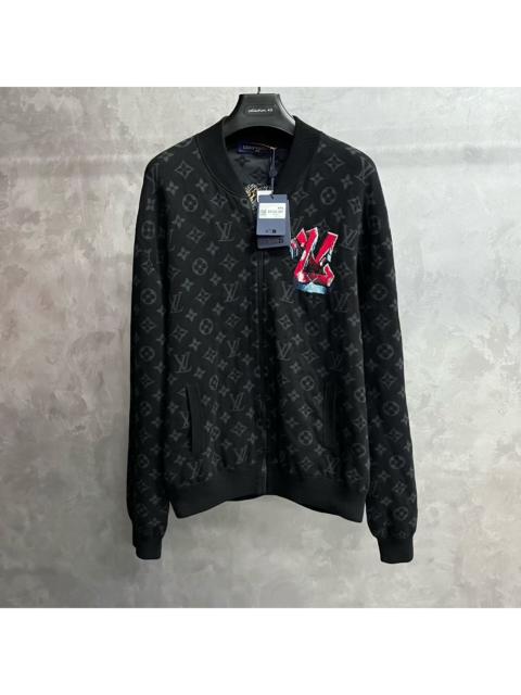 Louis Vuitton Louis Vuitton Black All-Over Pattern Zip-Up Cinch-Waist Jacket