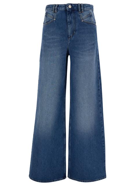 Isabel Marant Isabel Marant Women 'Lemony' Light Blue Flared Jeans With Logo Patch In Cotton Denim Woman
