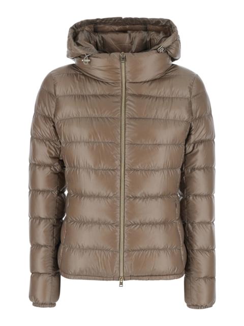 Herno Herno Women Giada Hooded Short Puffer With Hood And Tech Fabric Beige Woman