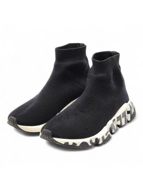 BALENCIAGA Graffiti Speed Sock Knit Women's Sneakers Black EU 36 US 6