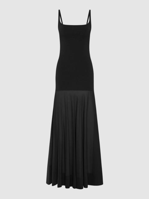 ST. AGNI Sheer Silk Circle Hem Dress - Black