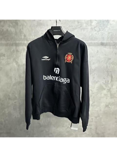 BALENCIAGA Balenciaga Alphanumeric Print Long-Sleeve Zip-Up Hoodie