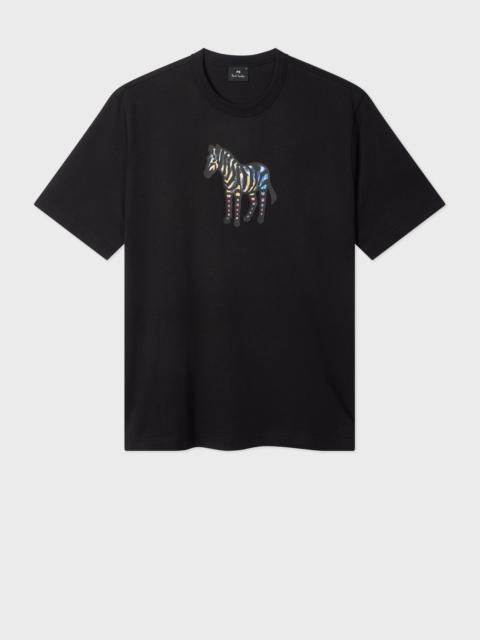Paul Smith Black Multicolour Zebra Print T-Shirt