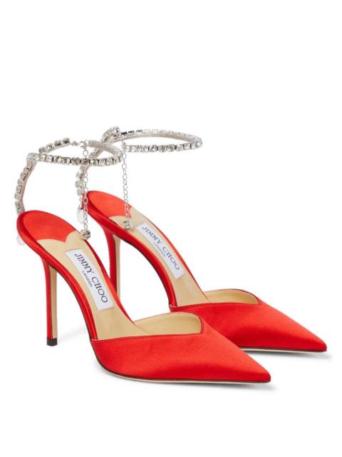 JIMMY CHOO Jimmy Choo Saeda 100 Satin Pointed-Toe Pumps, Brand Size 34.5 ( US Size 4.5 )