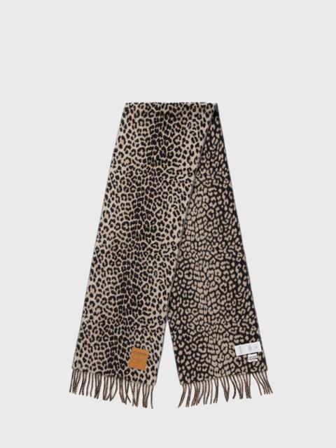 GANNI Double Face Wool Knit Scarf