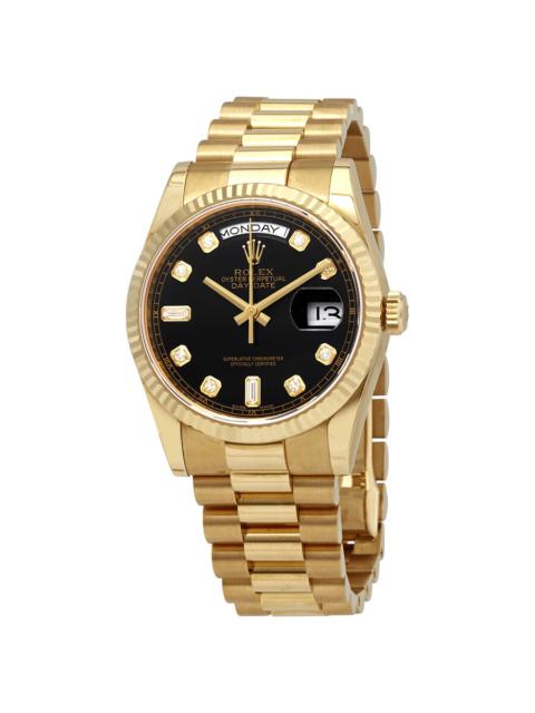 ROLEX Rolex Day-Date Black Dial 18K Yellow Gold President Automatic Men's Watch 118238BKDP