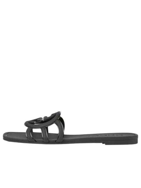 GUCCI (WMNS) Gucci Interlocking G Slides 'Black Rubber' 780307-J8700-1000