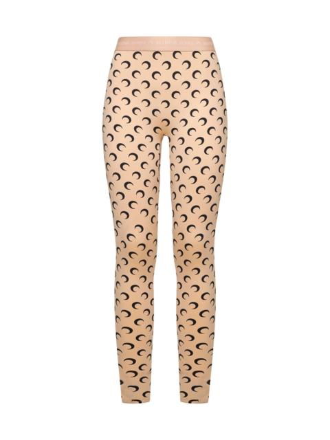 Marine Serre Beige Moon Jersey stirrup leggings