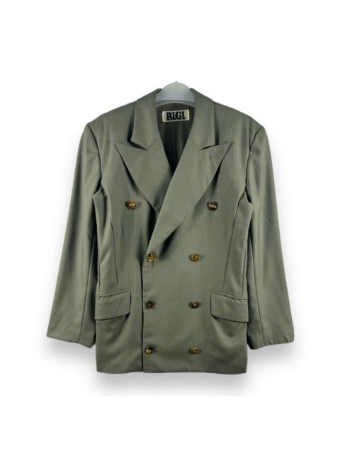 Other Designers 🔥 BIGI "SAMPLE" SLIM VINTAGE DOUBLE BREASTED STRIPES COAT