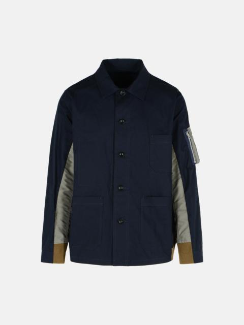 sacai 'OXFORD' NAVY COTTON BLEND JACKET