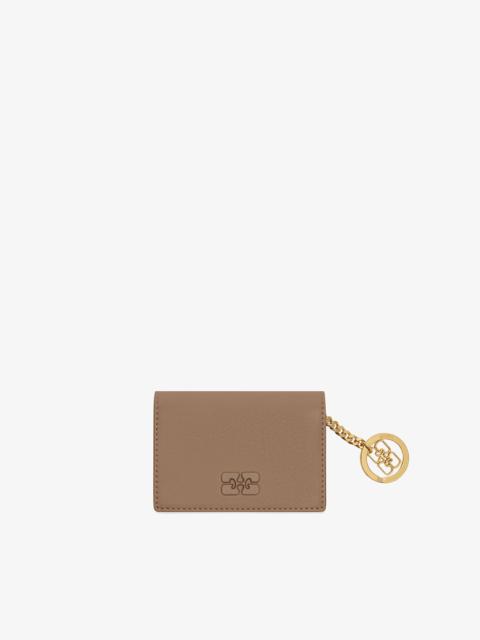 GANNI BOU CARD HOLDER WITH FLAP IN BROWN