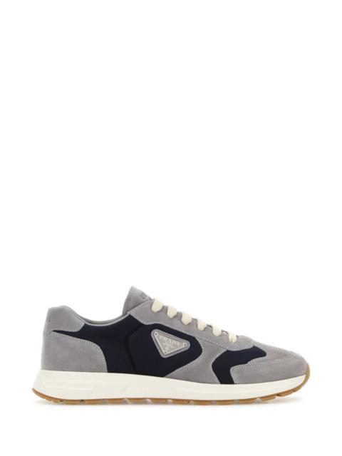 Prada Prada Men Two-Tone Suede And Re-Nylon Prax Sneakers