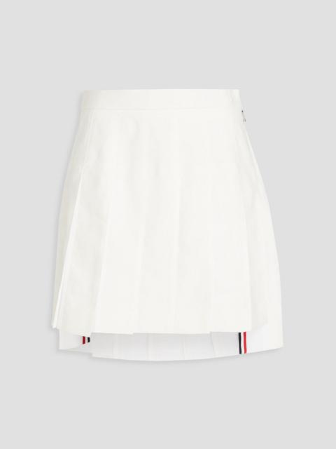 Thom Browne Pleated linen mini skirt