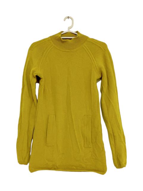 Jean Paul Gaultier Jean Paul Gaultier Chartreuse Mock Neck Sweater with Pockets