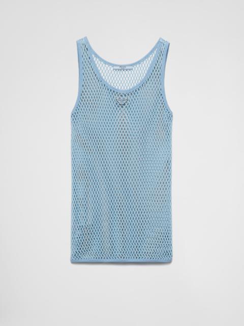 Prada Sleeveless cotton mesh top