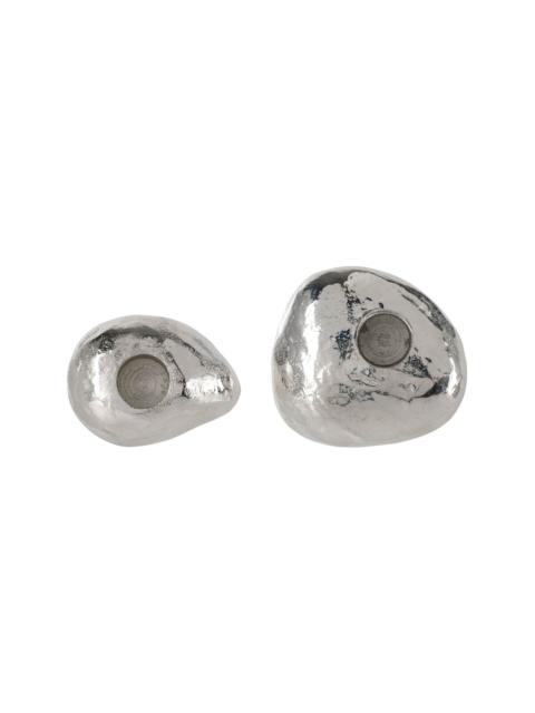 ALIGHIERI Silver 'The Floating Pebble' Candle Holder Set