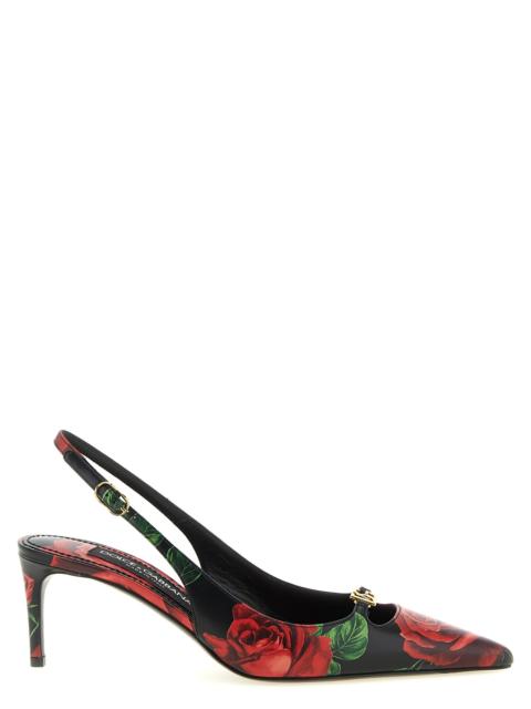 Dolce & Gabbana Dolce & Gabbana Women Rose Print Slingbacks