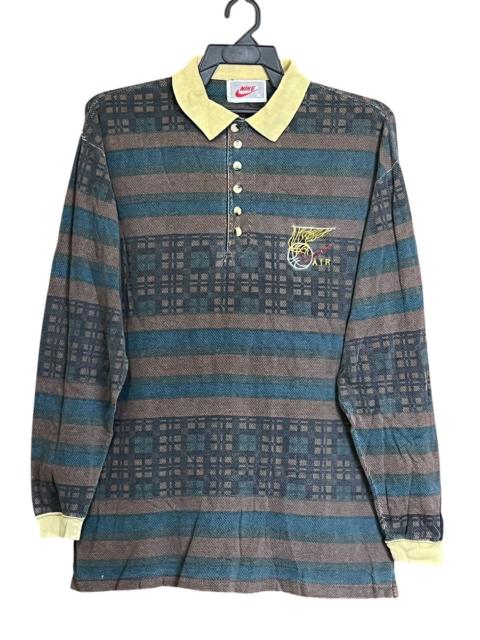 Nike Rare🔥Vintage 90s NIKE AIR striped gray tag rugby shirts