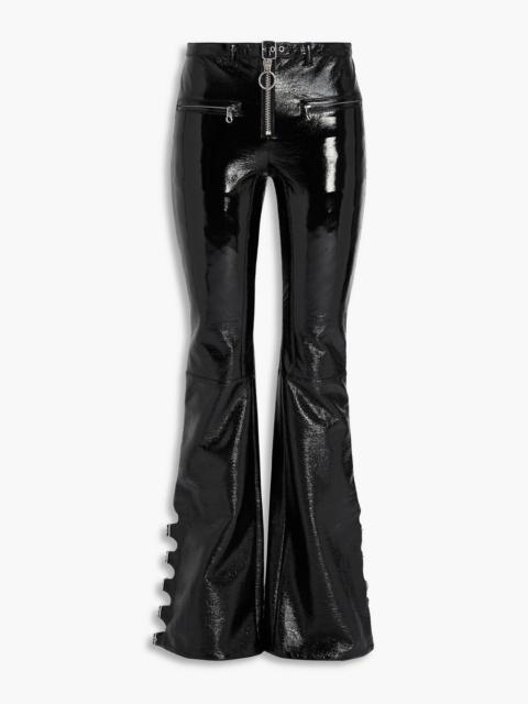 courrèges Buckled cotton-blend bootcut pants