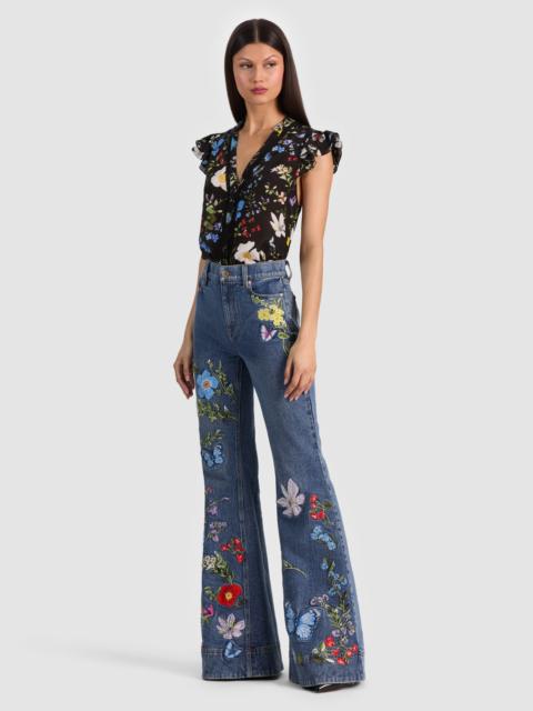 Alice + Olivia BEAUTIFUL EMBROIDERED JEAN