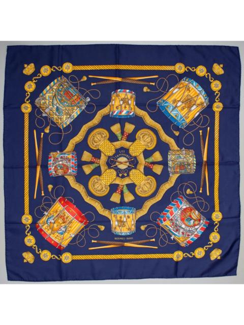 Hermès HERMES Carre Scarf LES TAMBOURS Drum Motif Silk