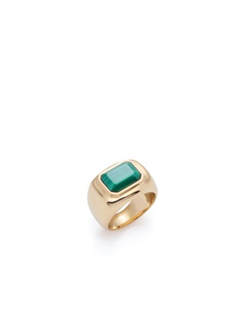 GABRIELA HEARST Large Ring in 18K Gold & Malachite Stone