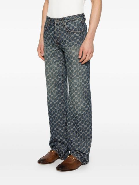GUCCI Gucci Monogram-pattern Jeans