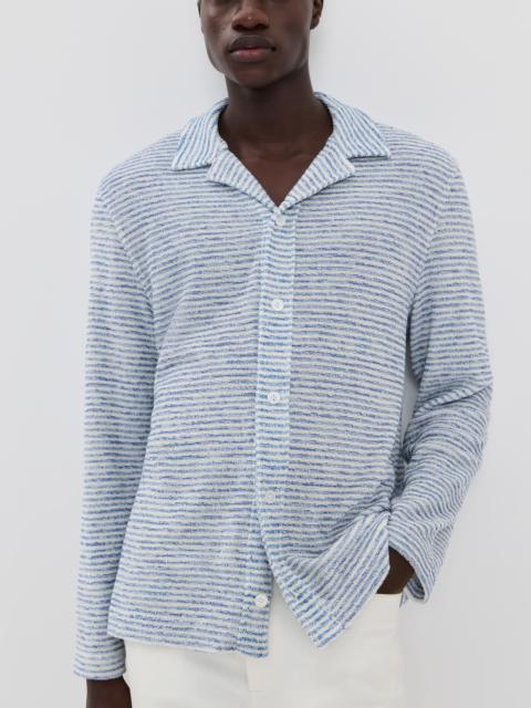 OFFICINE GÉNÉRALE Kai Stripe Cotton Terry Shirt