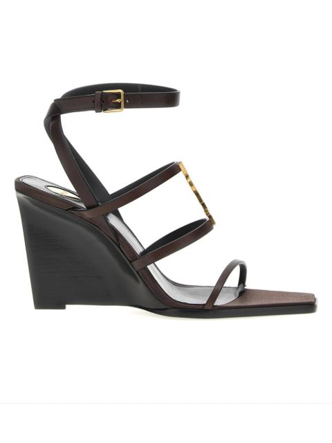 SAINT LAURENT CASSANDRA WEDGES IN SMOOTH LEATHER