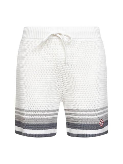 CASABLANCA Casablanca Men White And Grey Crochet Cotton Shorts