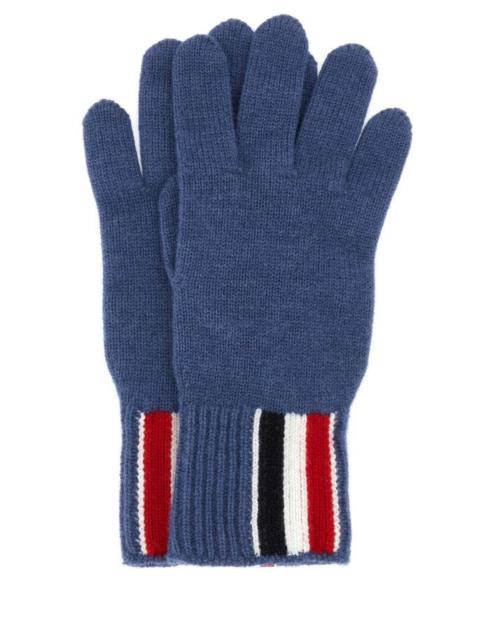 Thom Browne Man Air Force Blue Wool Gloves