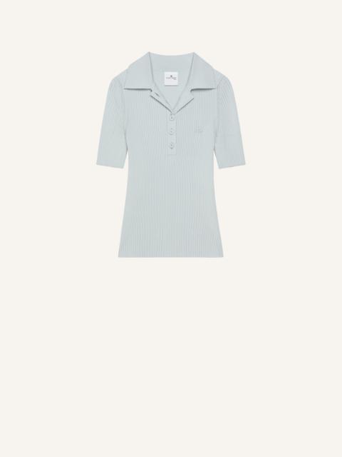 courrèges ICONIC RIB KNIT POLO SHIRT