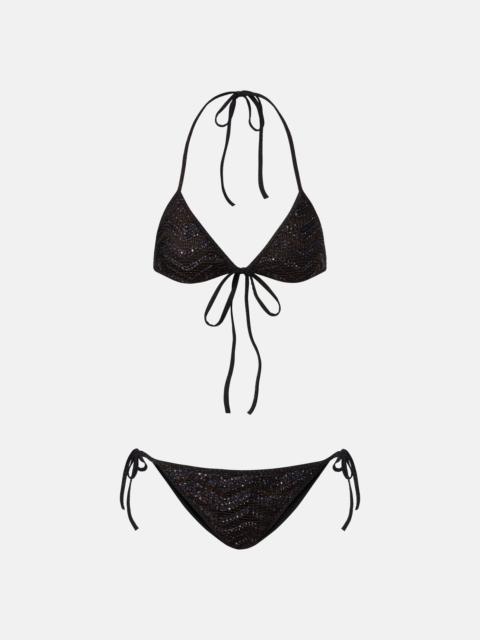 Missoni Zigzag sequined lamé bikini